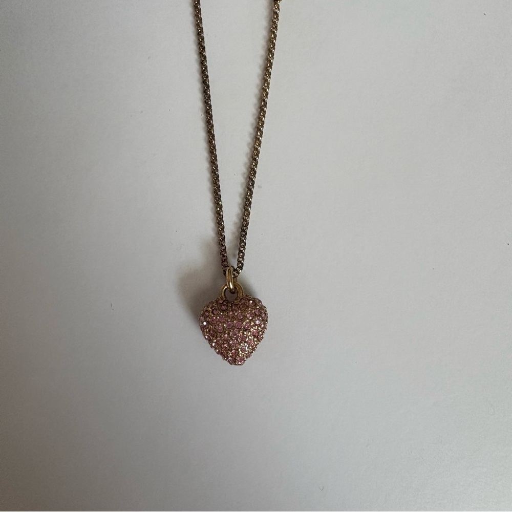 Vintage Juicy Couture Pink & Gold Heart Necklace - Picture 6 of 10